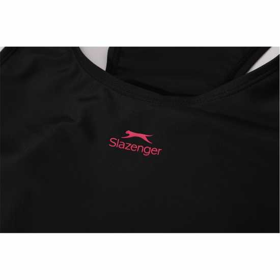 Slazenger Boy Legsuit Womens Черно/Фуксия Дамски бански