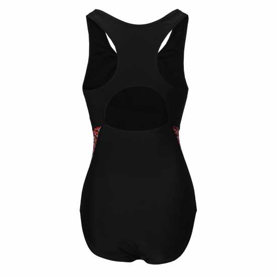 Slazenger Splice Racerback Swimsuit Womens Черно/Фуксия Дамски бански