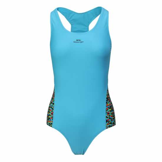 Slazenger Splice Racerback Swimsuit Womens Син/Черен Дамски бански