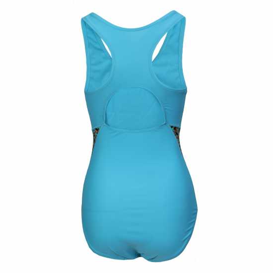 Slazenger Splice Racerback Swimsuit Womens Син/Черен Дамски бански