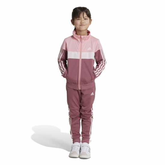 Adidas Stripe Poly Tracksuit Розово 