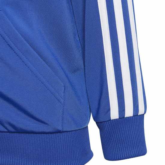 Adidas Stripe Poly Tracksuit Ясно син/Бял Детски спортни екипи