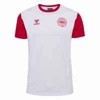 Hummel Denmark Fan T-Shirt 2024 Adults Бяло/Червено Футболни отбори и стоки