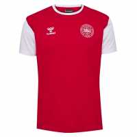 Hummel Denmark Fan T-Shirt 2024 Adults Червено/Бяло Футболни отбори и стоки