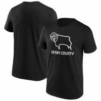 Мъжка Риза Derby County Fc Essential Logo T-Shirt Mens Черно Футболни отбори и стоки