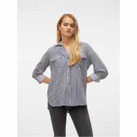 Vero Moda Bumpy L/s Shirt Ld00 Бяло/Мастило 