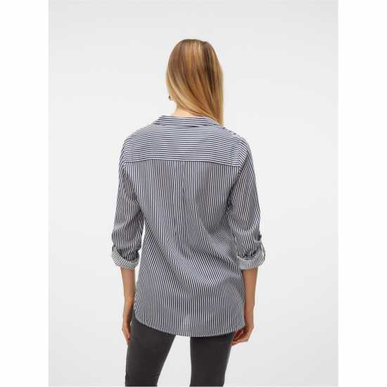 Vero Moda Bumpy L/s Shirt Ld00 Бяло/Мастило 