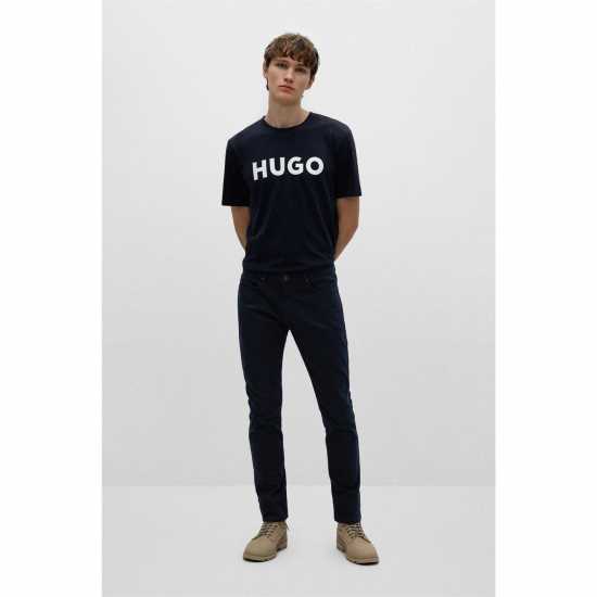 Hugo Тениска Dulivio T Shirt Морско синьо/Бяло 405 Мъжки ризи