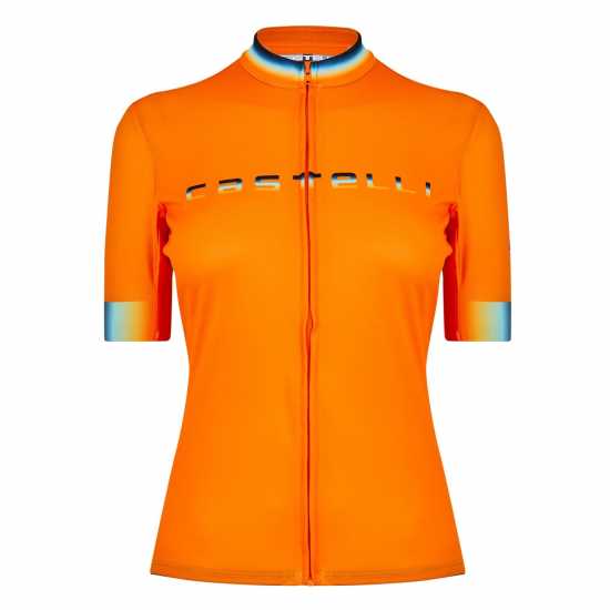 Castelli Gradient Short Sleeve Jersey Women's Поп Оранжево Облекло за колоездене