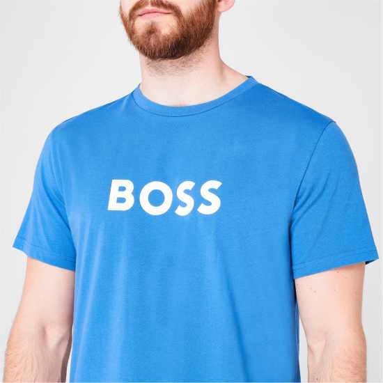 Hugo Boss Boss Logo Print T-Shirt Кралско синьо 490 Мъжки ризи