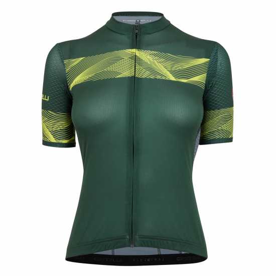 Castelli Fenice Short Sleeve Jersey Women's Зелено Облекло за колоездене