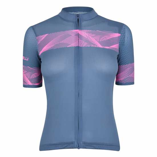 Castelli Fenice Jersey Синьо Облекло за колоездене