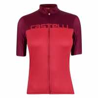 Castelli Velocissima Short Sleeve Jersey Women's Червено Облекло за колоездене