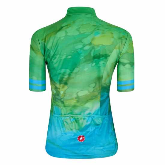 Castelli Marmo Short Sleeve Jersey Womens Детско синьо Облекло за колоездене