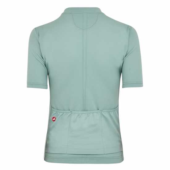 Castelli Anima 4 Short Sleeve Jersey Women's Защитно зелено Облекло за колоездене