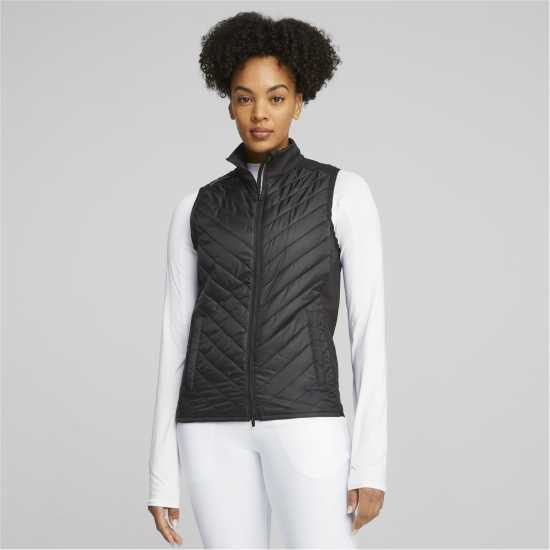 Puma Ватирано Елече W Frost Quilted Vest Golf Womens Черно Пума Дамски голф панталони