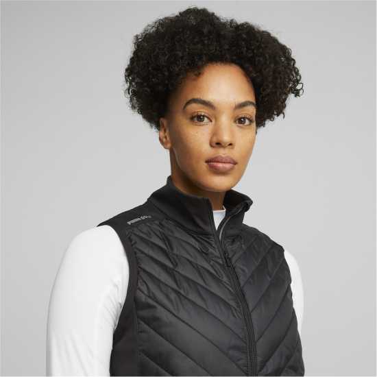 Puma Ватирано Елече W Frost Quilted Vest Golf Womens Черно Пума Дамски голф панталони