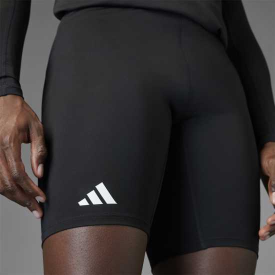 Adidas Къс Мъжки Клин Adizero Running Short Tights Mens Черно Атлетика