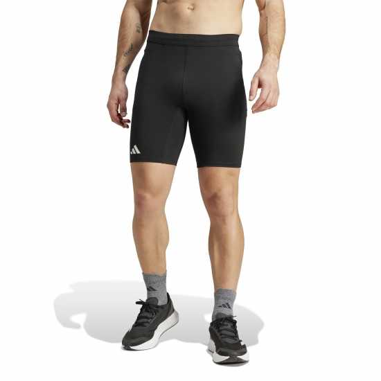 Adidas Къс Мъжки Клин Adizero Running Short Tights Mens Черно Атлетика