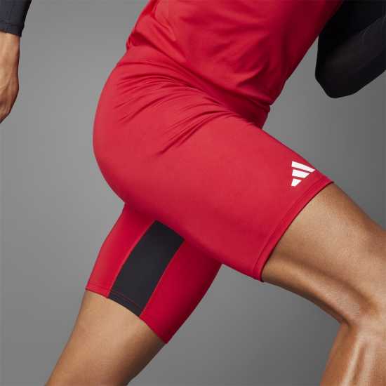 Adidas Къс Мъжки Клин Adizero Running Short Tights Mens Отбор Сила Червено Атлетика