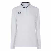 Castore Long Sleeve Polo Top Womens Бяло/Морско синьо Дамски тениски с яка