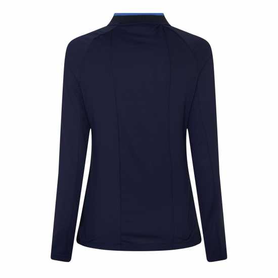 Castore Long Sleeve Polo Top Womens Морско синьо/синьо Дамски тениски с яка