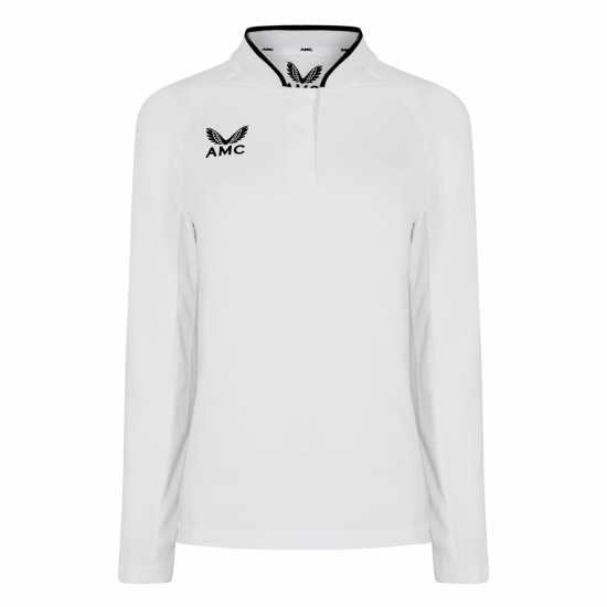 Castore Long Sleeve Polo Top Womens Бяло/Черно Дамски тениски с яка