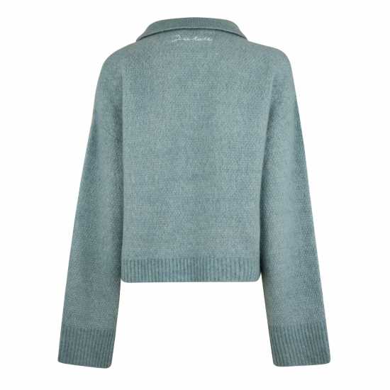 Jack Wills Knit Polo Jumper Ld44 Ледено зелено 