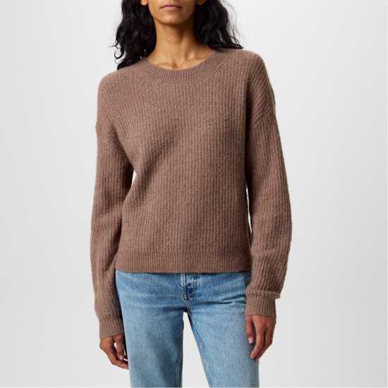 Jack Wills Wide Neck Jumper Ld44 Моха 