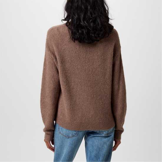 Jack Wills Wide Neck Jumper Ld44 Моха 