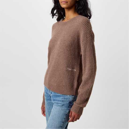 Jack Wills Wide Neck Jumper Ld44 Моха 