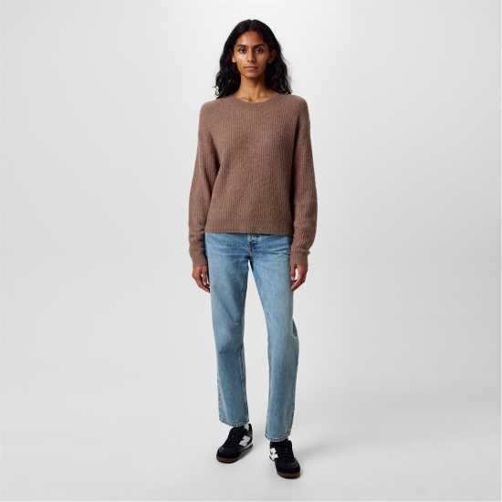 Jack Wills Wide Neck Jumper Ld44 Моха 