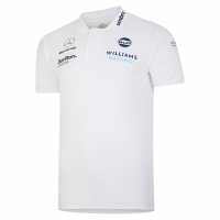 Umbro Williams Racing Media Polo Блестящ бял Мъжко облекло за едри хора