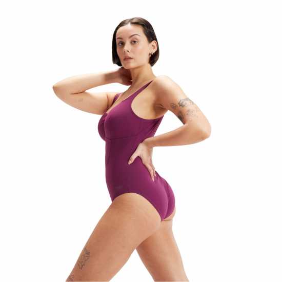 Speedo Aqanite Shape Womens Лилаво Дамски бански