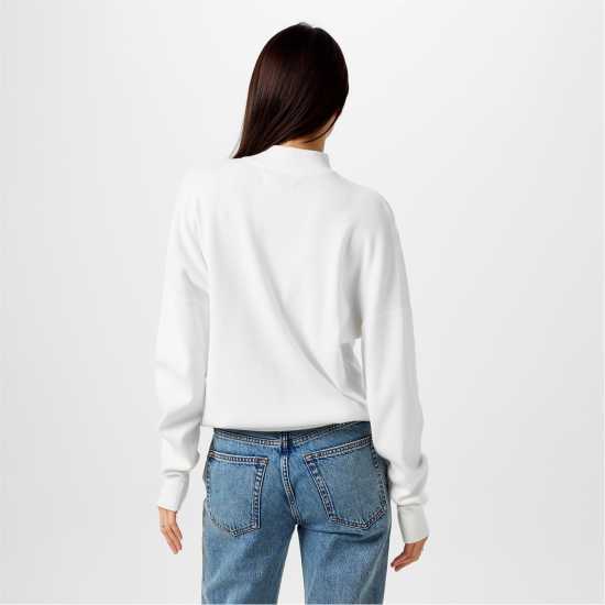 Плетен Пуловер Jack Wills Quarter Zip Knit Jumper Винтажно бяло Дамски пуловери и жилетки