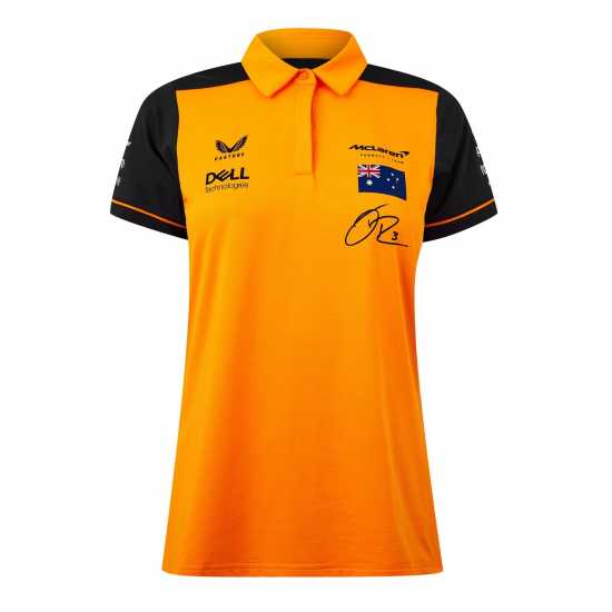 Castore Mclaren Daniel Ricciardo Polo Top Womens Осенна слава Дамско облекло плюс размер