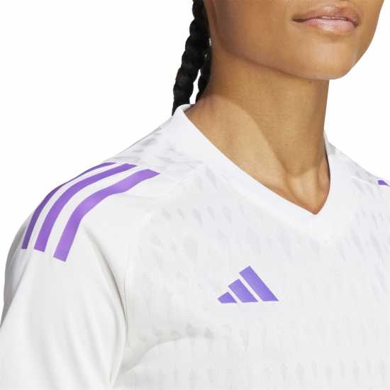 Adidas Tiro 23 Pro Goalkeeper Jersey C Бяло / Активно Лилаво Вратарски ръкавици и облекло