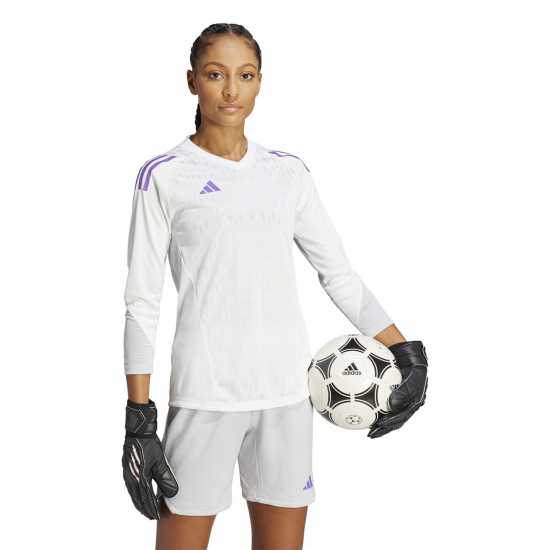 Adidas Tiro Pro Goalkeeper Shirt 2023 Womens C Бяло / Активно Лилаво Вратарски ръкавици и облекло