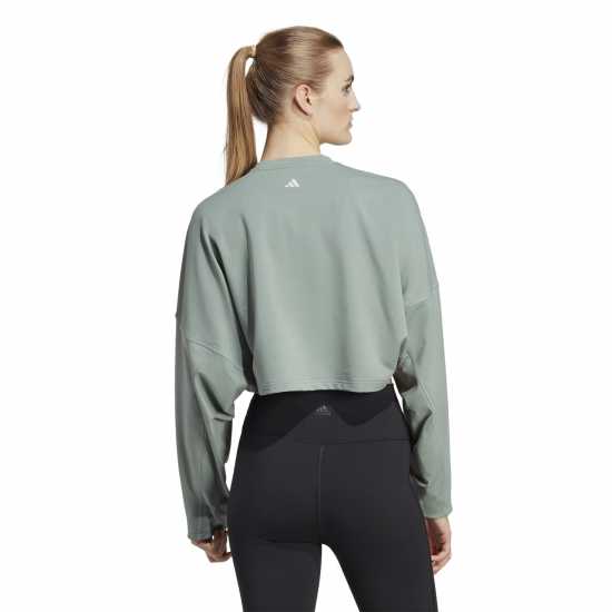 Adidas Yoga Studio Crop Sweatshirt Womens Top  Дамско облекло плюс размер