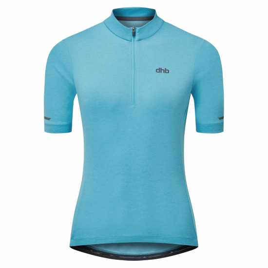 Dhb Women's quarter Zip Short Sleeve Jersey 2.0 Синьо Облекло за колоездене