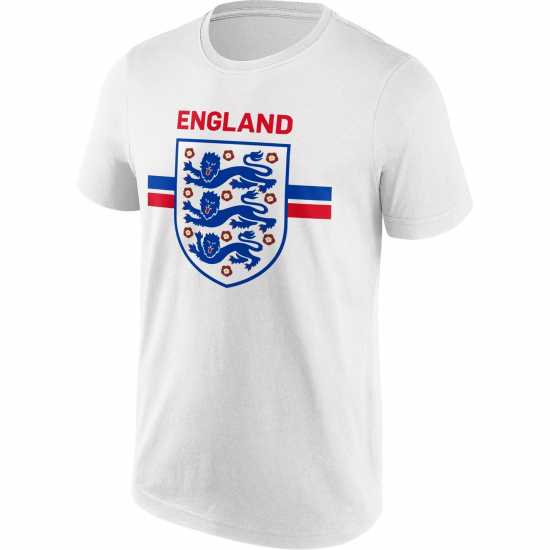 Fa England Primary Stripe Graphic T-Shirt Adults Бяло Мъжки ризи