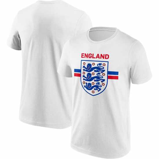 Fa England Primary Stripe Graphic T-Shirt Adults Бяло Мъжки ризи