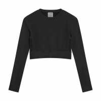 Puma Evoknit Seamless Ls Crop Top Womens Черно 