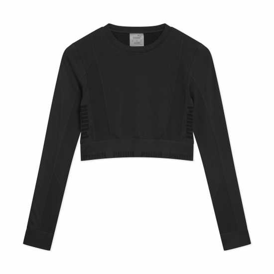 Puma Evoknit Seamless Ls Crop Top Womens Черно 