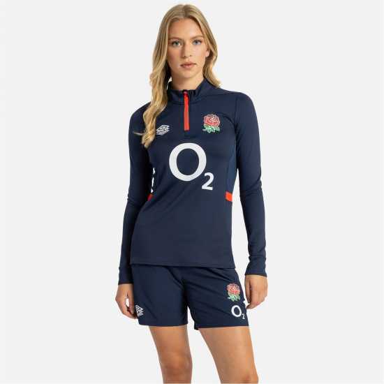 Umbro England Rugby Ladies Midlayer Top Нави/Блу/Скрълт Дамски полар