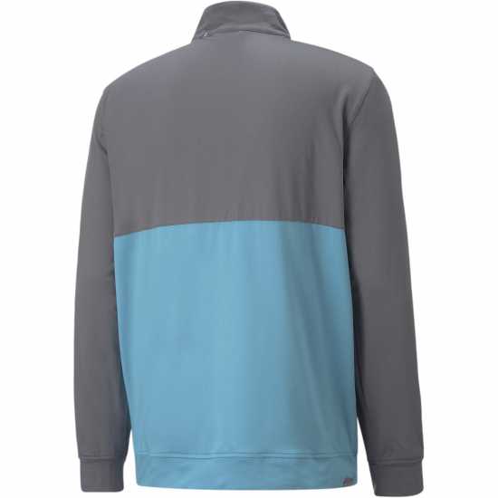 Puma Мъжки Полар С Цип Gamer Colorblock Quarter Zip Fleece Mens Сиво-Аква Мъжки полар