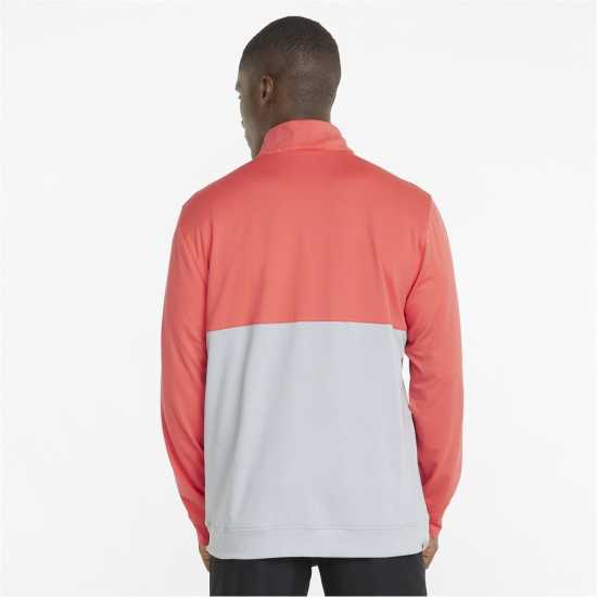 Puma Мъжки Полар С Цип Gamer Colorblock Quarter Zip Fleece Mens Корал/Сив Мъжки полар