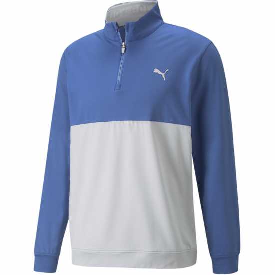 Puma Мъжки Полар С Цип Gamer Colorblock Quarter Zip Fleece Mens Синьо-сиво Мъжки полар