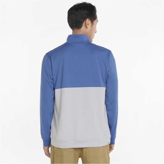 Puma Мъжки Полар С Цип Gamer Colorblock Quarter Zip Fleece Mens Синьо-сиво Мъжки полар