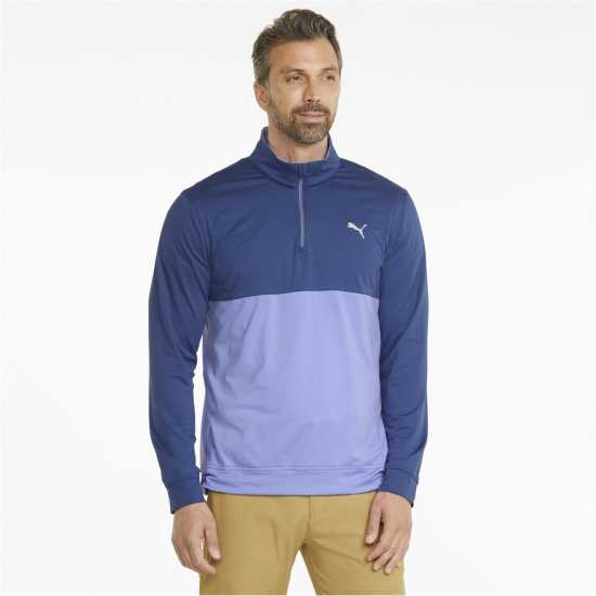 Puma Мъжки Полар С Цип Gamer Colorblock Quarter Zip Fleece Mens Синьо/Лилаво Мъжки полар